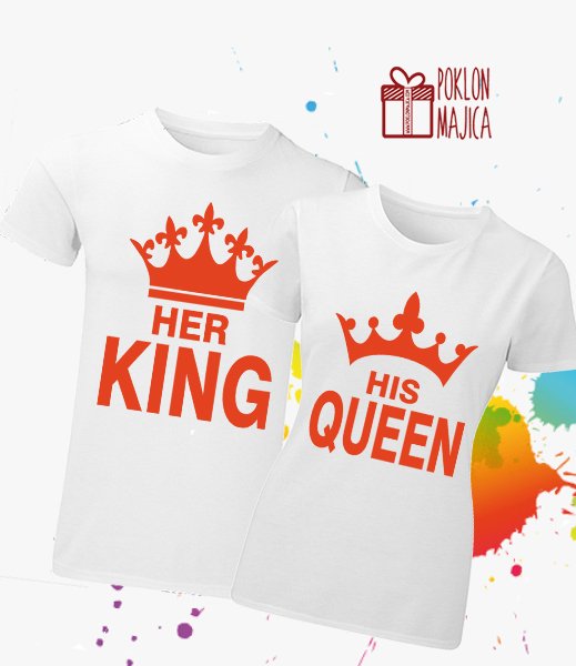 Majice sa stampom natpisom slikom/Za parove/her king his queen.jpg